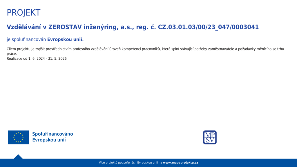 Projekt vzdělávání ZEROSTAV